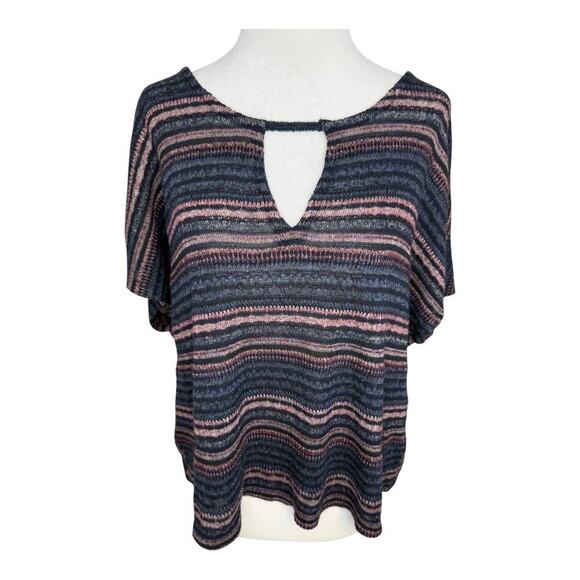 American Eagle Outfitters Tops - American Eagle Women's Striped Crop Top Multicolor Size Medium Keyhole Knit